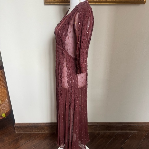 Sundance Boho Gold Flecked Sheer Over Dress - Picture 3 of 13